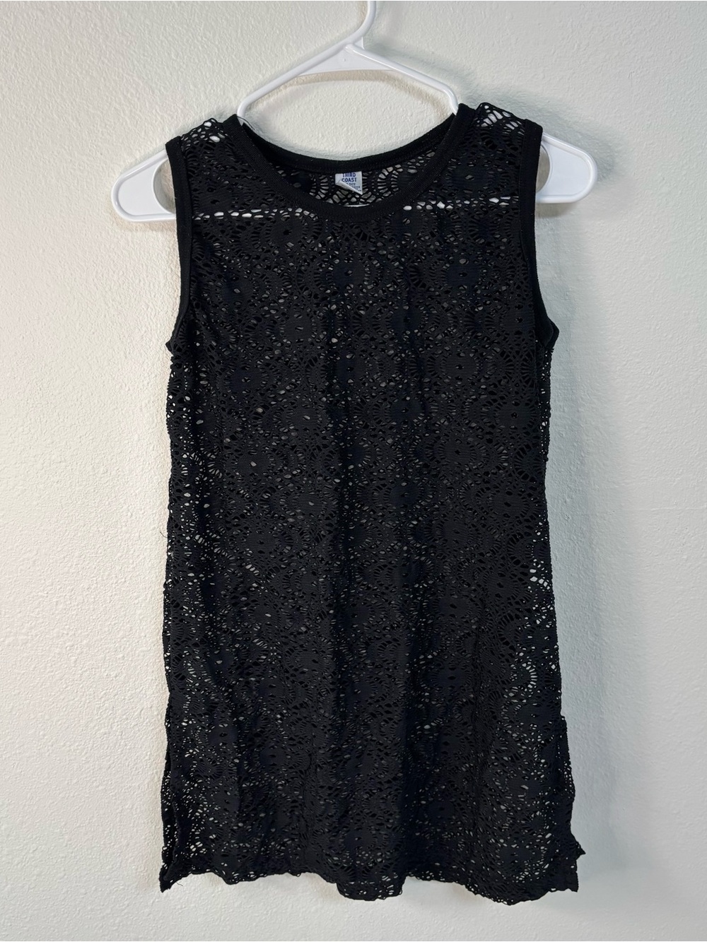 Third Coast Black Crochet Lace Swimsuit Cover Up One Size